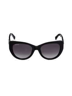 Солнцезащитные очки «кошачий глаз» 53MM Swarovski, черный