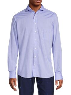 Рубашка Modern Fit с геометрическим принтом Emanuel Berg, синий