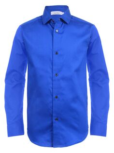 Атласная рубашка для мальчика Calvin Klein, темно-синий