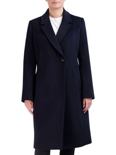 Двубортное пальто из смесовой шерсти Cole Haan, цвет Midnight