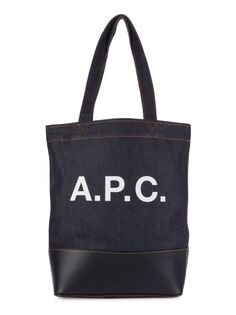 Джинсовая сумка-тоут с логотипом Axel A.P.C., темно-синий