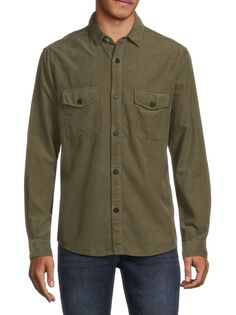 Однотонная рубашка с двойным карманом Frame, цвет Military Green