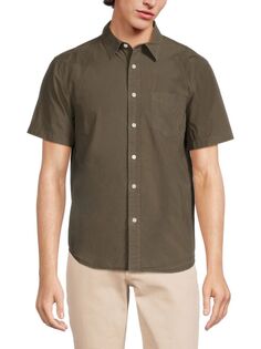 Рубашка на пуговицах с коротким рукавом Alex Mill, цвет Military Olive