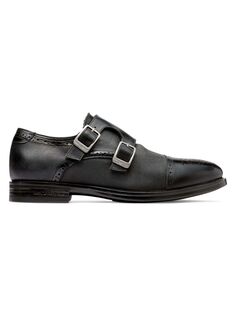 Туфли-монки из перфорированной кожи с двойным ремешком Karl Lagerfeld Paris, черный
