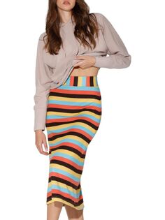 Трикотажная облегающая юбка в полоску Annika Walter Baker, цвет Mod Stripe