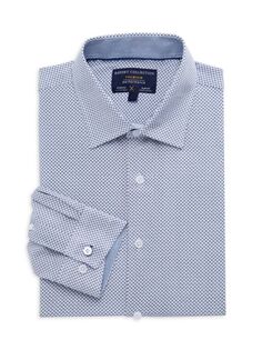 Классическая рубашка-стрейч в четырех направлениях Report Collection, темно-синий