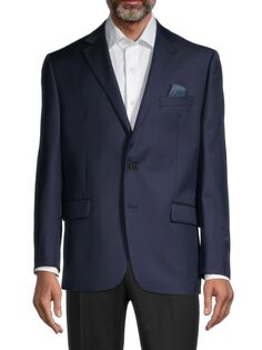 Классический костюм из смесовой шерсти с раздельным пиджаком Lauren Ralph Lauren, темно-синий