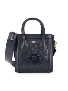 Кожаная двусторонняя сумка-тоут Eva Mario Valentino, темно-синий