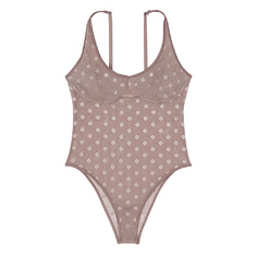 Боди Victoria&apos;s Secret Pink Dot Mesh, светло-коричневый