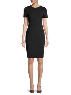Платье-футляр Calvin Klein с короткими рукавами, черный