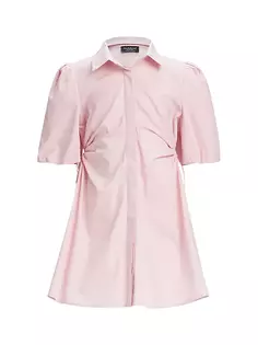 Мини-платье-рубашка со сборками на талии для девочек Bardot Junior, цвет petal pink