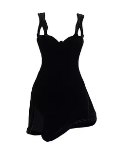 Структурированное бархатное мини-платье Mugler, черный