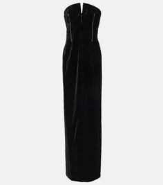 Бархатное платье без бретелек Tom Ford, черный