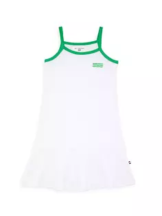 Хлопковое теннисное платье для маленьких девочек и девочек Sol Angeles, белый