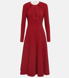 Плиссированное платье миди из крепа бельгия Emilia Wickstead, красный