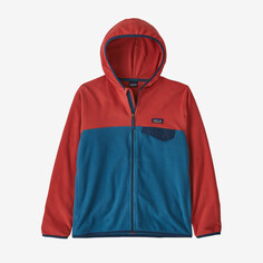 Детская флисовая куртка Micro D Snap-T Patagonia, цвет Wavy Blue w/Sumac Red