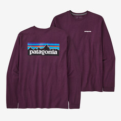 Мужская футболка с длинными рукавами P-6 и логотипом Responsibili Patagonia, цвет Night Plum