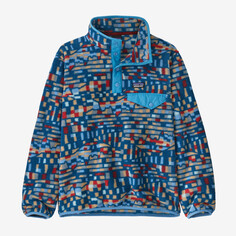 Детский легкий флисовый пуловер Synchilla Snap-T Patagonia, цвет Fitz Roy Patchwork: Lagom Blue