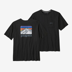 Мужская ответственная футболка с логотипом и карманом Patagonia, черный
