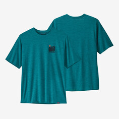 Мужская рубашка Capilene Cool на каждый день с рисунком - Waters Patagonia, цвет Sunrise Rollers: Belay Blue X-Dye