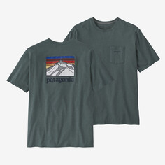 Мужская ответственная футболка с логотипом и карманом Patagonia, нуво зеленый