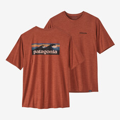 Мужская рубашка Capilene Cool на каждый день с рисунком - Waters Patagonia, цвет Boardshort Logo: Burl Red X-Dye