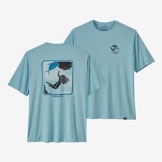 Мужская рубашка Capilene Cool с рисунком на каждый день Patagonia, цвет Defend Our Oceans: Fin Blue X-Dye