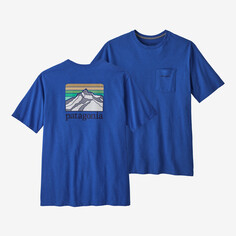 Мужская ответственная футболка с логотипом и карманом Patagonia, синий