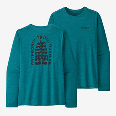 Мужская рубашка Capilene Cool с длинными рукавами и рисунком на каждый день — Lands Patagonia, цвет Tree Trotter: Belay Blue X-Dye