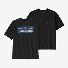 Мужская футболка с логотипом и карманом Responsibili Patagonia, черный