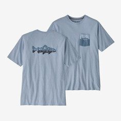 Мужская ответственная футболка с карманом Wild Waterline Patagonia, паровой синий