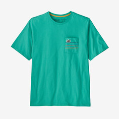 Мужская футболка с карманами и логотипом Ridge Stripe Patagonia, цвет Fresh Teal