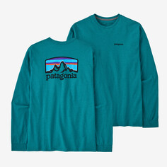 Мужская футболка Fitz Roy Horizons Responsibili с длинными рукавами Patagonia, цвет Belay Blue
