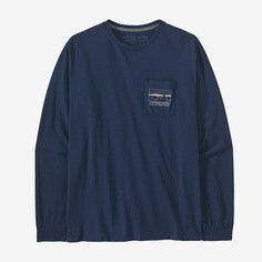Мужская футболка Skyline Pocket Responsibili 73 с длинными рукавами Patagonia, лагом синий