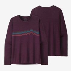 Женская классная повседневная рубашка с рисунком Capilene с длинными рукавами Patagonia, цвет Ridge Rise Stripe: Night Plum X-Dye