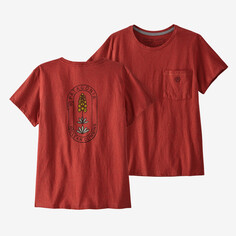 Женская футболка Clean Climb Bloom с карманом Responsibili Patagonia, красный
