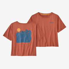 Женская органическая футболка Sunrise Rollers Easy Cut Patagonia, красный