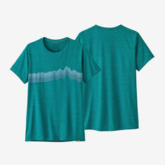 Женская рубашка Capilene Cool с графическим рисунком на каждый день Patagonia, цвет Ridge Rise Stripe: Borealis Green X-Dye