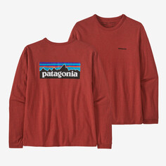 Женская футболка P-6 с длинными рукавами и логотипом Responsibili Patagonia, красный