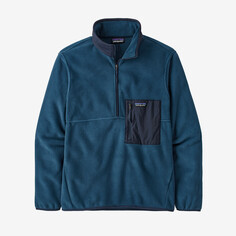 Мужской флисовый пуловер с молнией 1/2 Microdini Patagonia, цвет Tidepool Blue