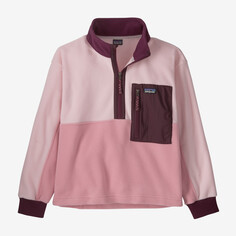 Детский флисовый пуловер с молнией 1/2 Microdini Patagonia, цвет Planet Pink