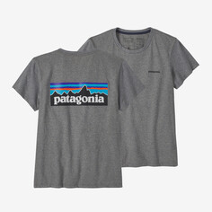 Женская футболка с логотипом P-6 Responsibili Patagonia, цвет Gravel Heather