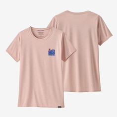 Женская рубашка Capilene Cool на каждый день с рисунком - Waters Patagonia, цвет Sunrise Rollers: Cozy Peach X-Dye