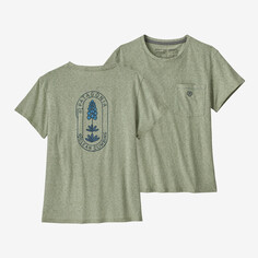 Женская футболка Clean Climb Bloom с карманом Responsibili Patagonia, сальвия зеленый