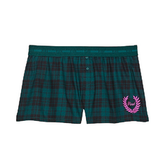 Пижамные шорты Victoria&apos;s Secret Pink Satin Boxy, темно-зеленый