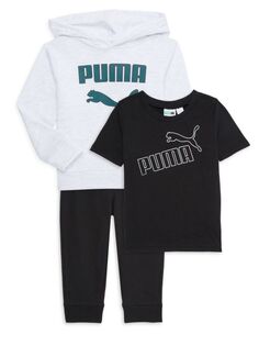 Комплект из трех предметов: футболка, худи и джоггеры для мальчика Puma, белый