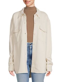 Флисовая куртка-рубашка Good American, цвет Blanc
