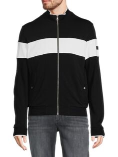 Шерстяная куртка с цветными блоками Mockneck Z Zegna, цвет Black White