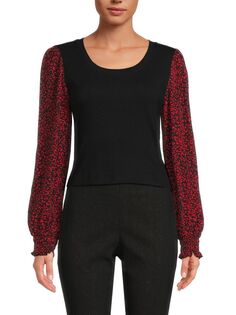 Топ со звездным принтом DKNY, цвет Scarlet Black