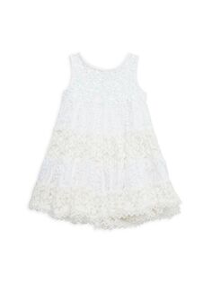 Кружевное платье с пайетками для маленьких девочек и девочек Ranee&apos;S, белый Ranees